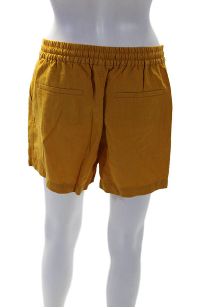 J Crew Womens Mid Rise Drawstring Linen Short Shorts Yellow Size Small