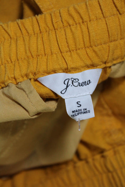 J Crew Womens Mid Rise Drawstring Linen Short Shorts Yellow Size Small