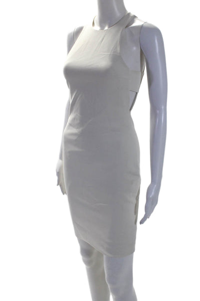 Elizabeth and James Womens Round Neck Cutout Pencil Dress White Size 0