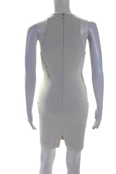 Elizabeth and James Womens Round Neck Cutout Pencil Dress White Size 0