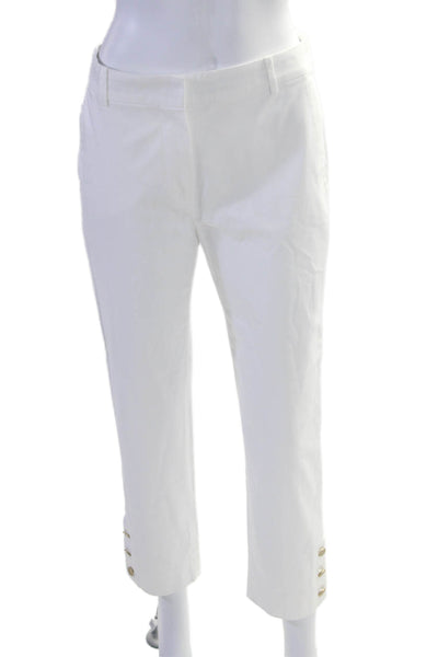 Max Mara Womens Tapered Leg Flat Front Dress Pants White Size 6 US