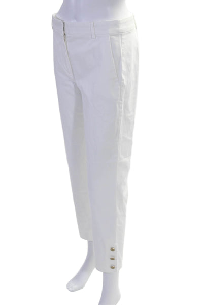 Max Mara Womens Tapered Leg Flat Front Dress Pants White Size 6 US