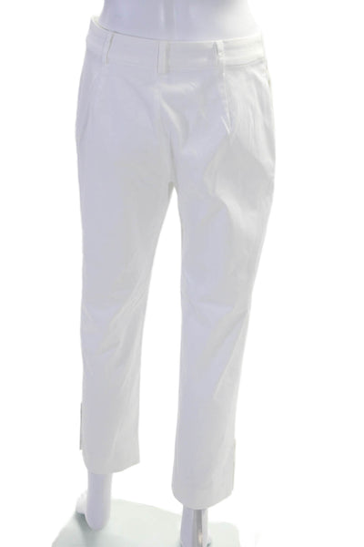 Max Mara Womens Tapered Leg Flat Front Dress Pants White Size 6 US