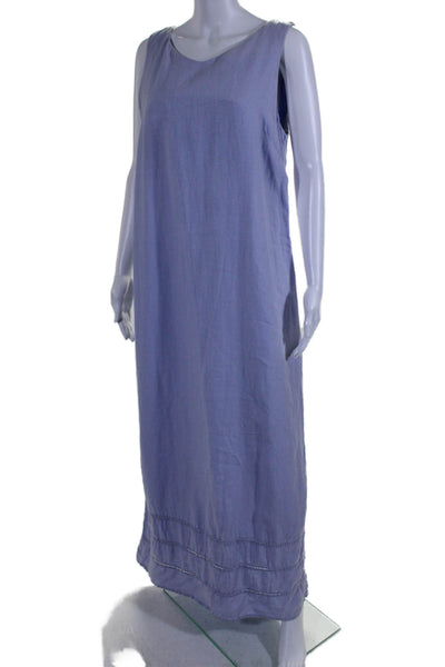 Johnny Was Womens Scoop Neck Sleeveless Split Hem Maxi Dress Light Purple Size M