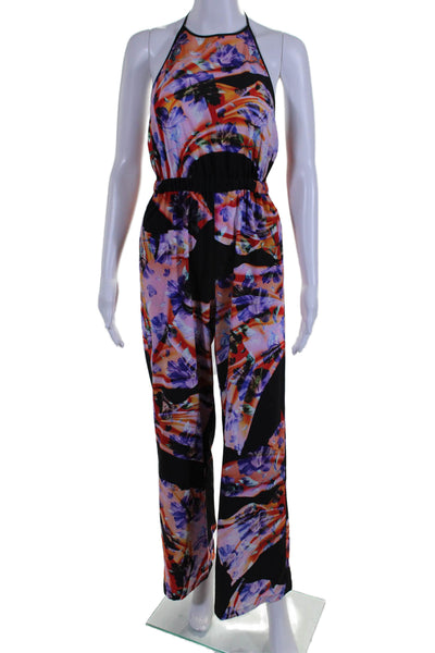 Clover Canyon Womens Sleeveless V Neck Abstract Print Jumpsuit Multicolor XS