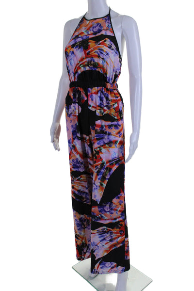 Clover Canyon Womens Sleeveless V Neck Abstract Print Jumpsuit Multicolor XS