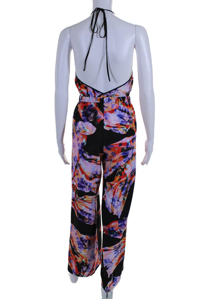 Clover Canyon Womens Sleeveless V Neck Abstract Print Jumpsuit Multicolor XS