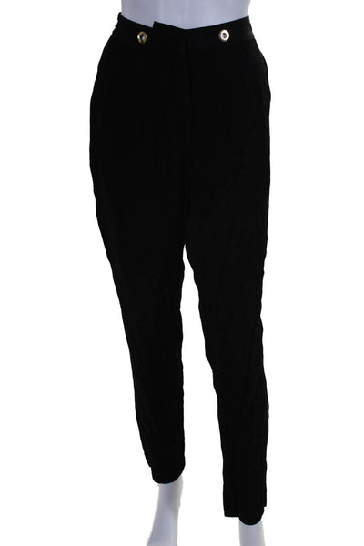 Sandro Paris Womens Tapered Leg Flat Front Dress Pants Black Size 40