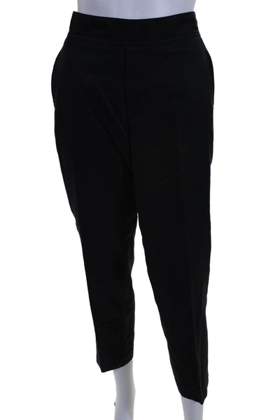 Vince Womens Cotton Elastic Waist Slip-On Tapered Dress Pants Black Size 6