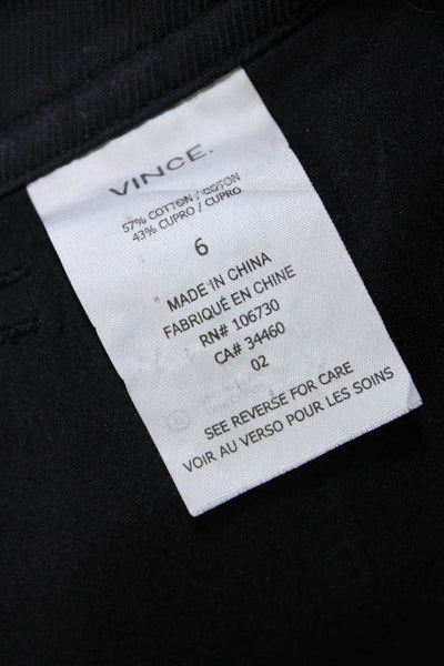 Vince Womens Cotton Elastic Waist Slip-On Tapered Dress Pants Black Size 6