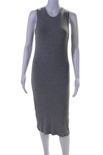 Goldie Womens Double Lined Sleeveless Ribbed Knit Maxi Dress Gray Size S