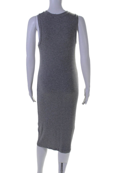 Goldie Womens Double Lined Sleeveless Ribbed Knit Maxi Dress Gray Size S