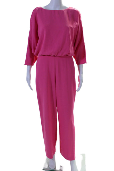 Trina Turk Womens Dolman Sleeve Wide Leg Jumpsuit Pink Size 0