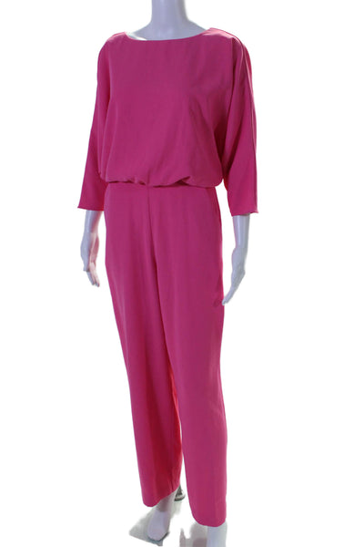 Trina Turk Womens Dolman Sleeve Wide Leg Jumpsuit Pink Size 0