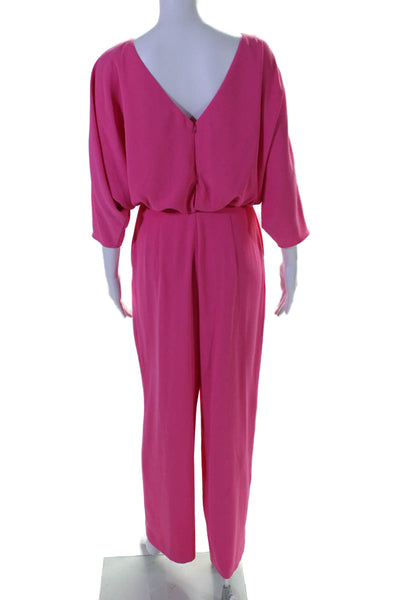 Trina Turk Womens Dolman Sleeve Wide Leg Jumpsuit Pink Size 0