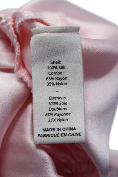 Cinq à Sept Womens Silk Sleeveless Ruffle Blouse Pink Size XS