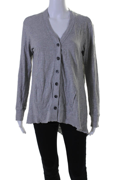 Wilt Womens Cotton V Neck Button Down Long Sleeve Cardigan Gray Size XS