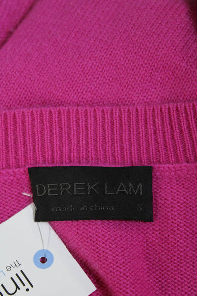 Derek Lam Womens Cashmere Knit Round Neck Pullover Sweater Top Pink Size S