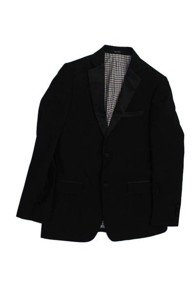 T.O Fine Clothing Boys Two Button Notched Lapel Pleated Suit Black Size 16