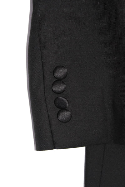 T.O Fine Clothing Boys Two Button Notched Lapel Pleated Suit Black Size 16