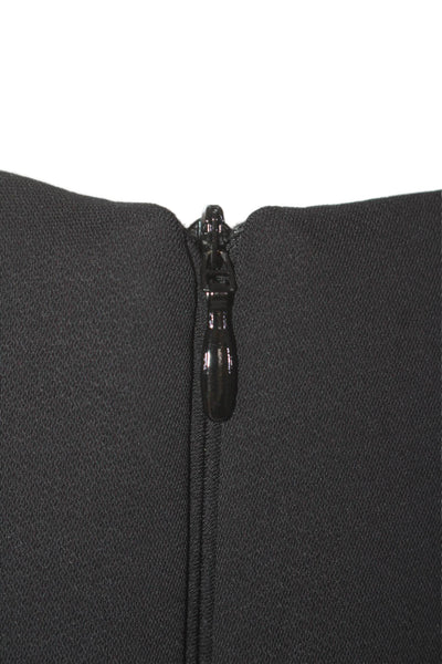 Marccain Womens Round Neck Lace Trimmed Darted Midi Sheath Dress Black Size 4