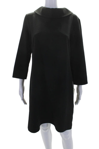Estelle & Finn Womens Crepe Tied Neck Long Sleeve A-Line Midi Dress Black Size 6