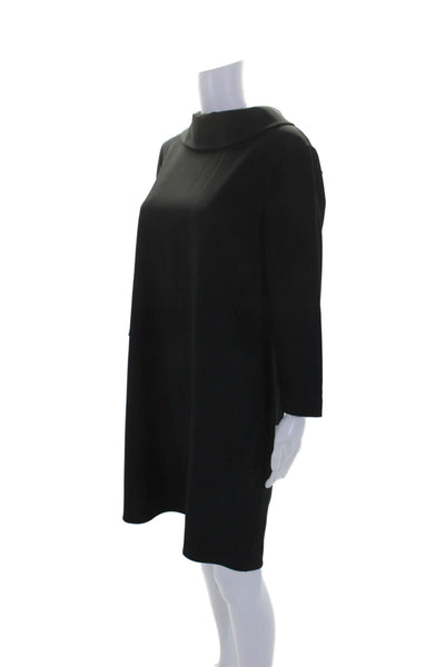 Estelle & Finn Womens Crepe Tied Neck Long Sleeve A-Line Midi Dress Black Size 6