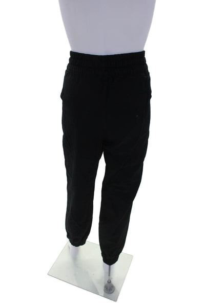 TNA Womens Cotton Elastic Waist High Rise Drawstring Jogger Pants Black Size L