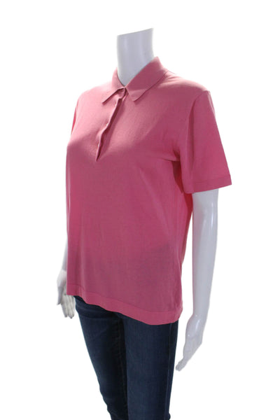 Malo Womens Cotton Coral Collar Short Sleeve Polo Shirt Size S