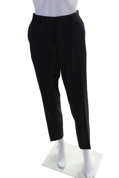 J. Lindeberg Womens High Rise Slim Leg Dress Pants Black Wool Size EUR 46