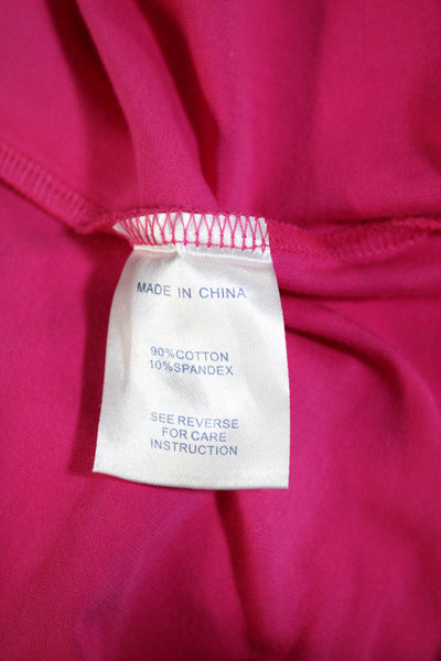 Tyler Boe Womens Cotton Perry Round Neck Short Sleeve Pullover Top Pink Size XS