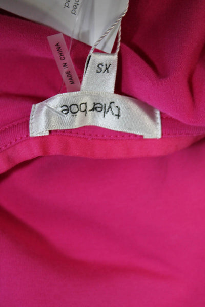Tyler Boe Womens Cotton Perry Round Neck Short Sleeve Pullover Top Pink Size XS