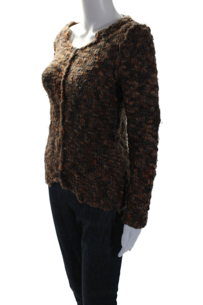 Chaser Womens Long Sleeve Lace Up Chunky Knit Sweater Brown Size S