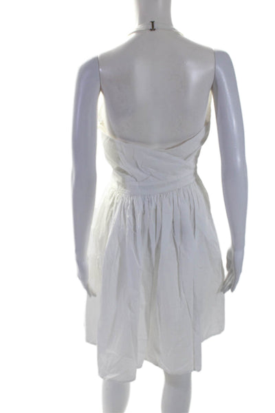 Joie Womens Sleeveless Long Fit To Flare Halter Dress White Size Small