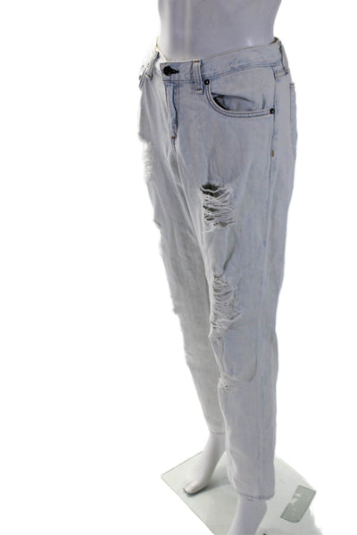 Rag & Bone Jean Womens Tapered Leg Distressed Light Wash Jeans White Size 29