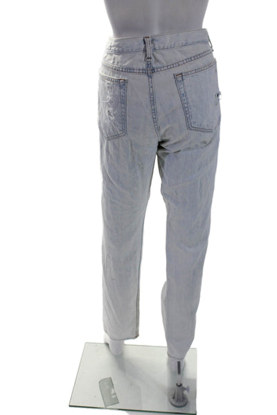 Rag & Bone Jean Womens Tapered Leg Distressed Light Wash Jeans White Size 29