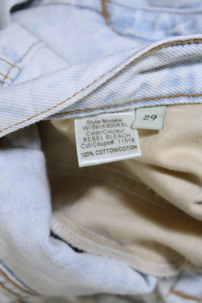 Rag & Bone Jean Womens Tapered Leg Distressed Light Wash Jeans White Size 29