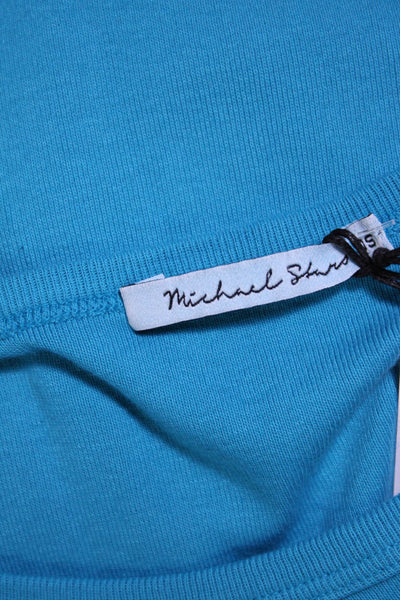 Michael Stars Womens Cotton Kendall Cropped Sleeveless Tank Top Blue Size OS