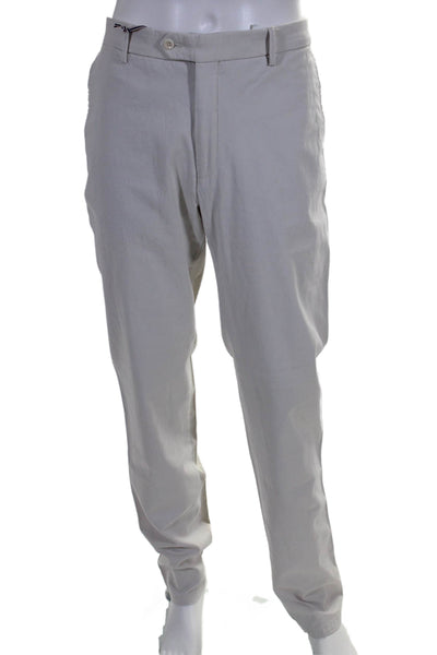 Ballin Mens Cotton Four Pocket Button Closure Straight Leg Pants Beige Size 38