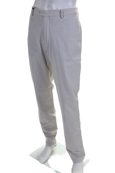 Ballin Mens Cotton Four Pocket Button Closure Straight Leg Pants Beige Size 38