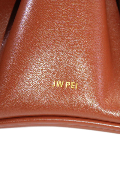 JW Pei Womens Leather Scrunched Magnet Gabbi Shoulder Handbag Nutella Brown