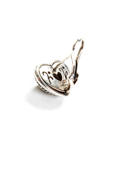 Andrea Candela Womens Sterling Silver 18K Yellow Gold Diamond Accent Heart Stud