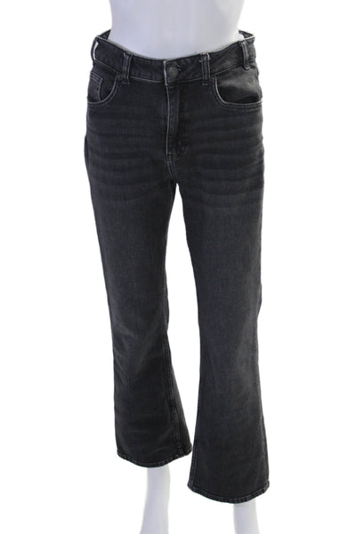 Stella Forest Womens Faded Black Janis High Rise Straight Leg Jeans Size 40