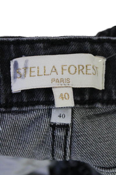 Stella Forest Womens Faded Black Janis High Rise Straight Leg Jeans Size 40