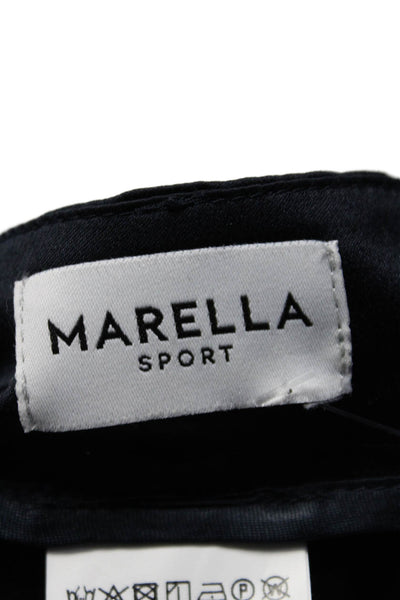 Marella Sport Womens Birillo Hook & Eye Straight High Rise Pants Navy Size 10