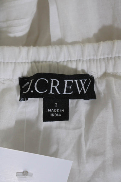 J Crew Womens Cotton White Lace Up Front Lined Maxi Skirt Size 2