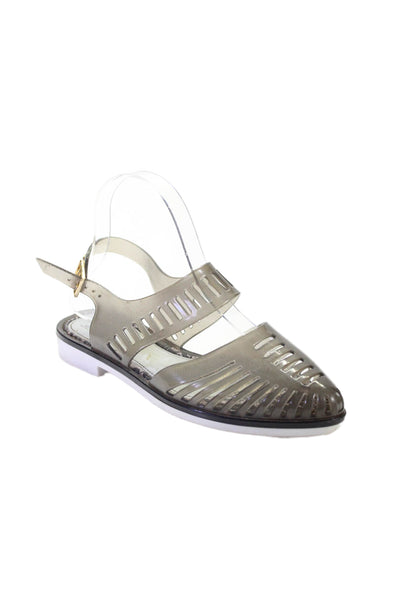 Melissa + Jason Wu Womens Rubber Ankle Strap Sandals Gray Size 7