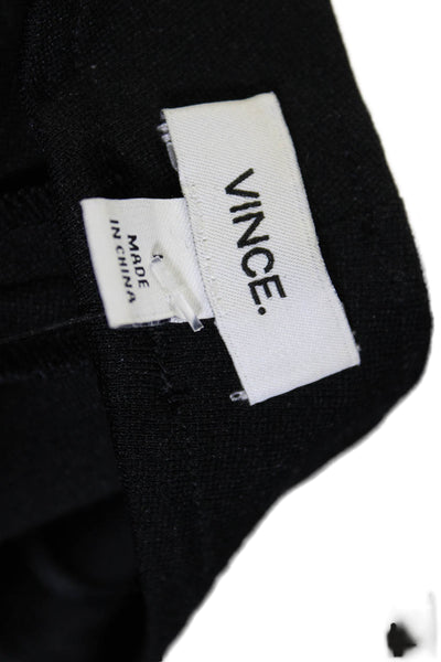 Vince Womens Elastic Waist Low Rise Tapered Leg Pants Black Size Large