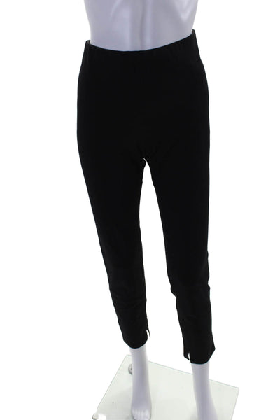 Theory Womens Tapered Leg High Elastic Waist Compression Pants Black Medium