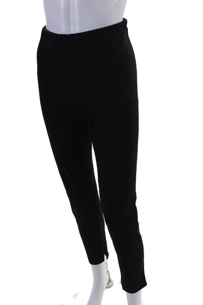 Theory Womens Tapered Leg High Elastic Waist Compression Pants Black Medium